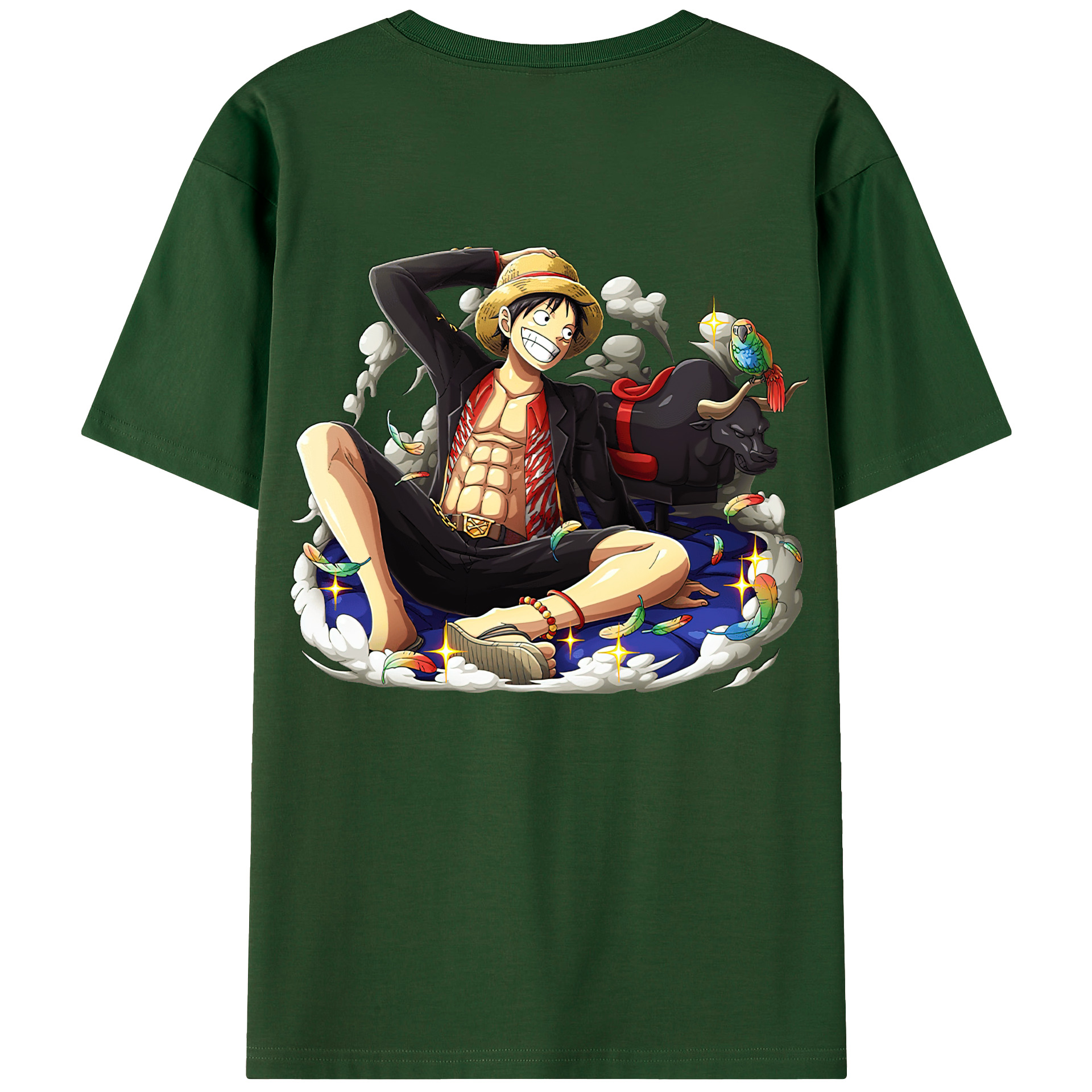 ワンピース モンキー・D・ルフィ ONE PIECE Monkey D. Luffy 綿100％半袖Tシャツ（背面プリント）